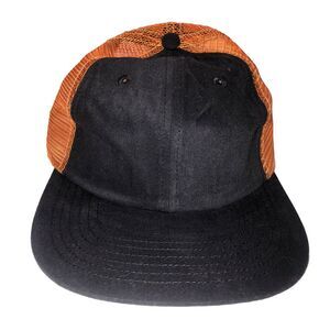 Only NY Six Panel Adjustable Baseball Hat Half Mesh Trucker Cap Black Orange NEW